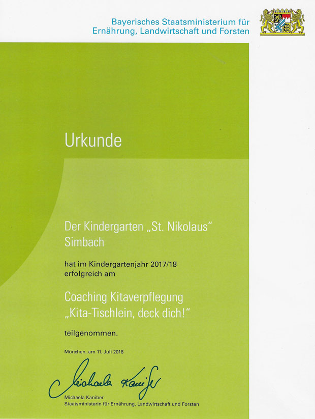 urkunde coaching kitaverpflegung